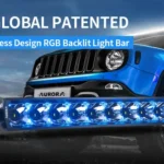 Barra negra Led RGB, luz blanca de 20 pulgadas - 150 watts - incluye cableado con fusible, switch y bracket lateral